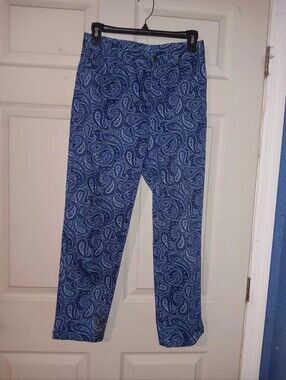 Lauren Ralph Lauren Paisley Print Jeans Womens Sz 4 5 Pocket Straight Leg Preppy